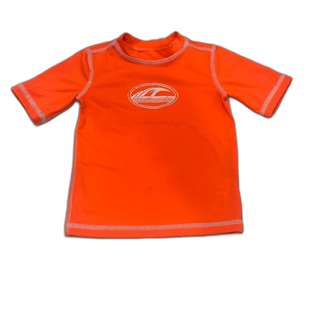 Koala Kids 18/24M Swim Rashguard Swim Shirt Orange White Wave Toddler Swim Wear